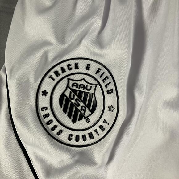 AAU Track Field Cross Country Shorts Youth Medium White Dynasty Athletic Running - Picture 3 of 10